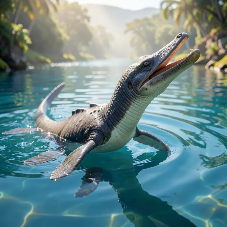 Plesiosaurus pravěký mořský plaz - ilustrační foto