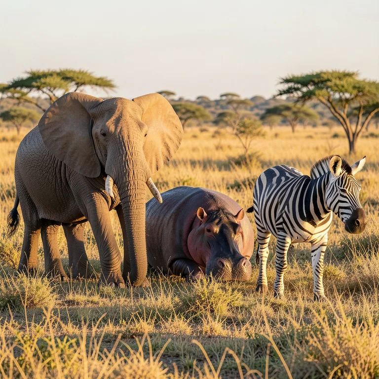 Typická africká zvířata a jejich popis - ilustrační foto